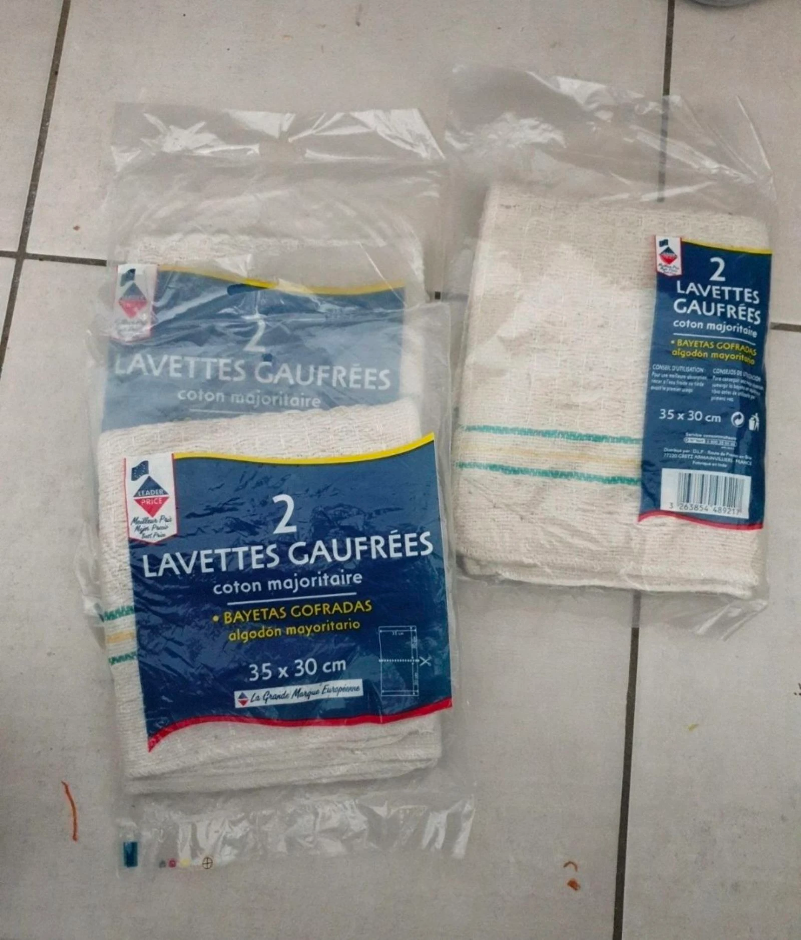 Lavettes gaufrées 